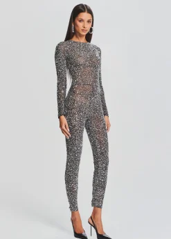 Retrofete Marcel Sequin Jumpsuit Black/Silver Fashion