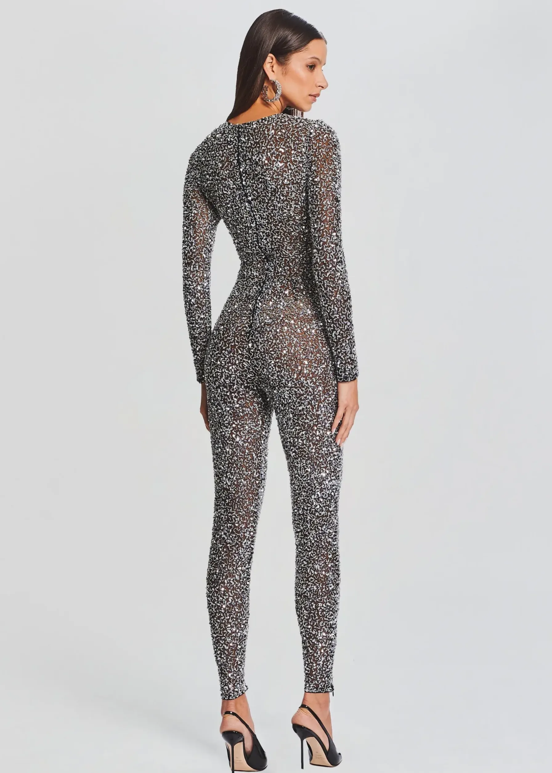 Retrofete Marcel Sequin Jumpsuit Black/Silver Fashion