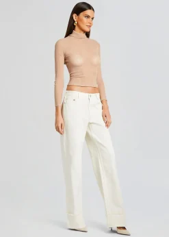 Retrofete Margot Cuffed Boyfriend Jean Off White Hot