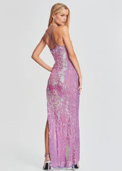 Retrofete Marie Sequin Crochet Dress Iridescent Lilac/Pink Cheap