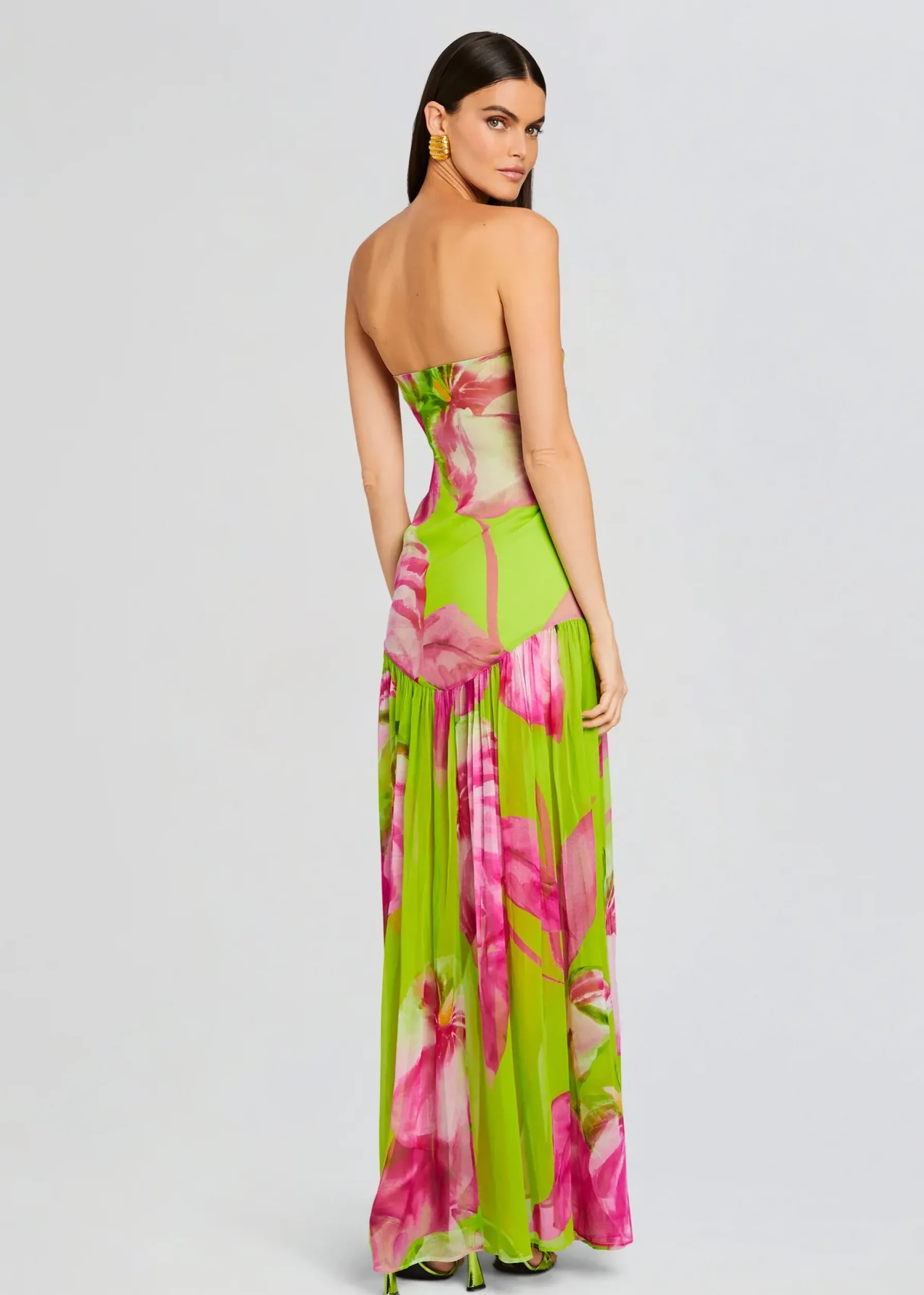 Retrofete Marisol Silk Dress Lime Anthurium Shop