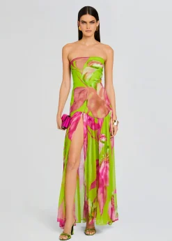 Retrofete Marisol Silk Dress Lime Anthurium Cheap
