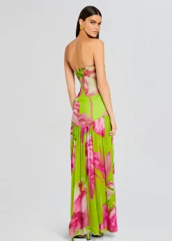 Retrofete Marisol Silk Dress Lime Anthurium Discount