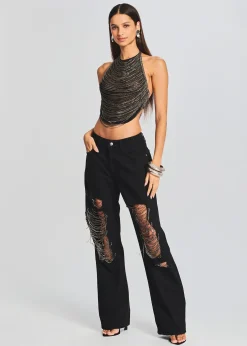 Retrofete Marlowe Jean Raven Black Flash Sale