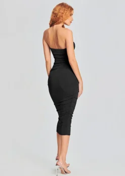 Retrofete Martha Strapless Midi Dress Black Best