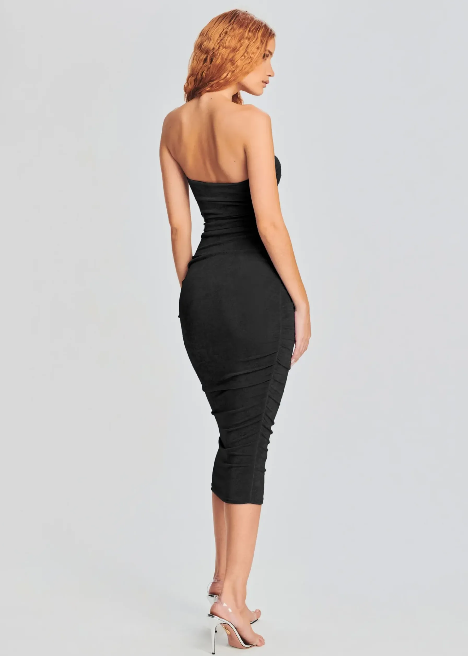 Retrofete Martha Strapless Midi Dress Black Best