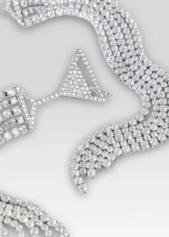 Retrofete Martini Drop Crystal Earring Silver Cheap
