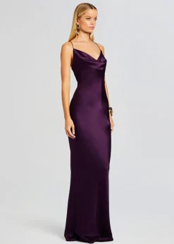 Retrofete Massimo Silk Gown Eggplant Discount