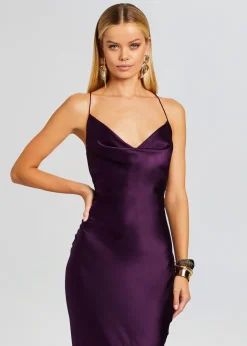 Retrofete Massimo Silk Gown Eggplant Store