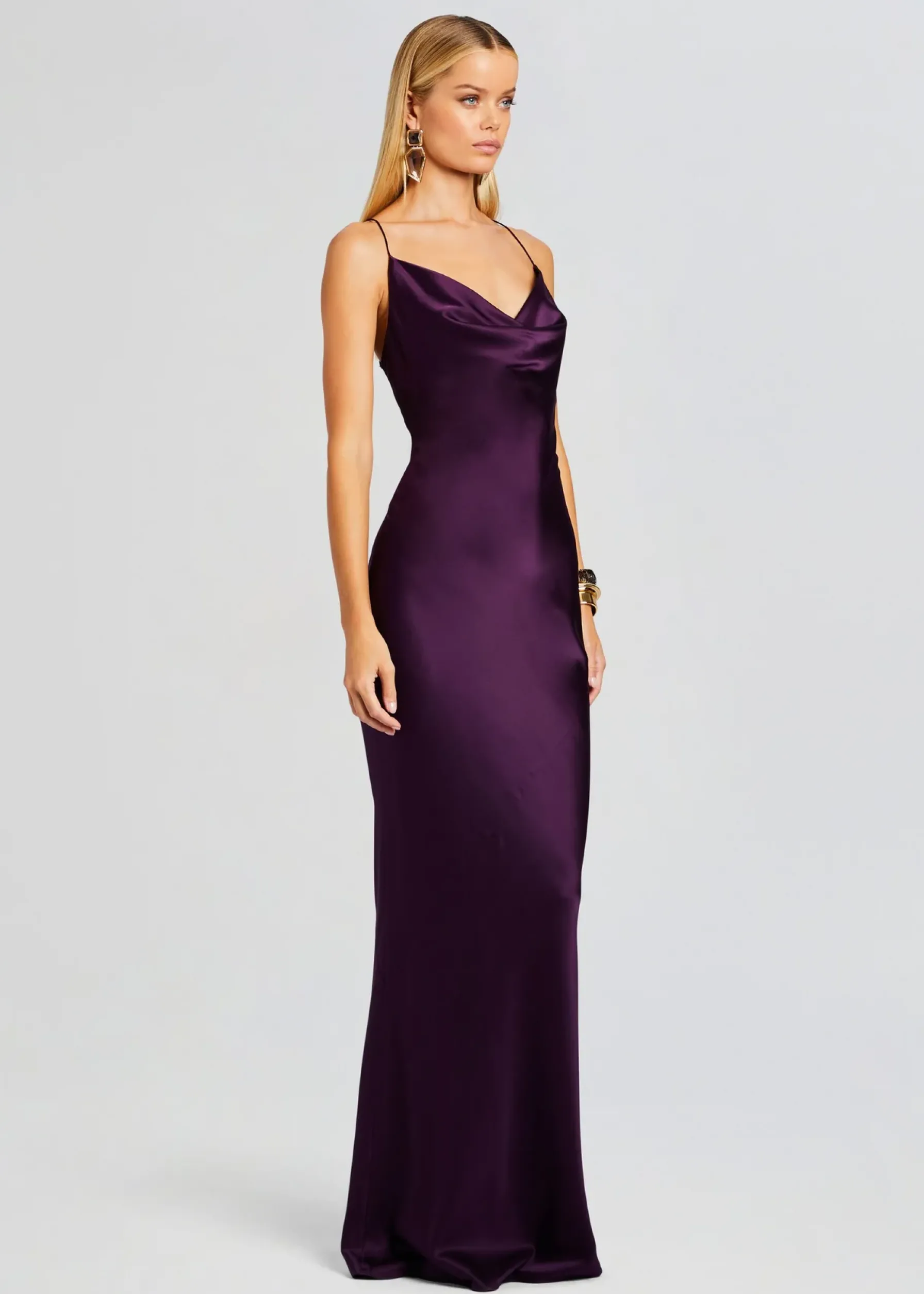 Retrofete Massimo Silk Gown Eggplant Fashion