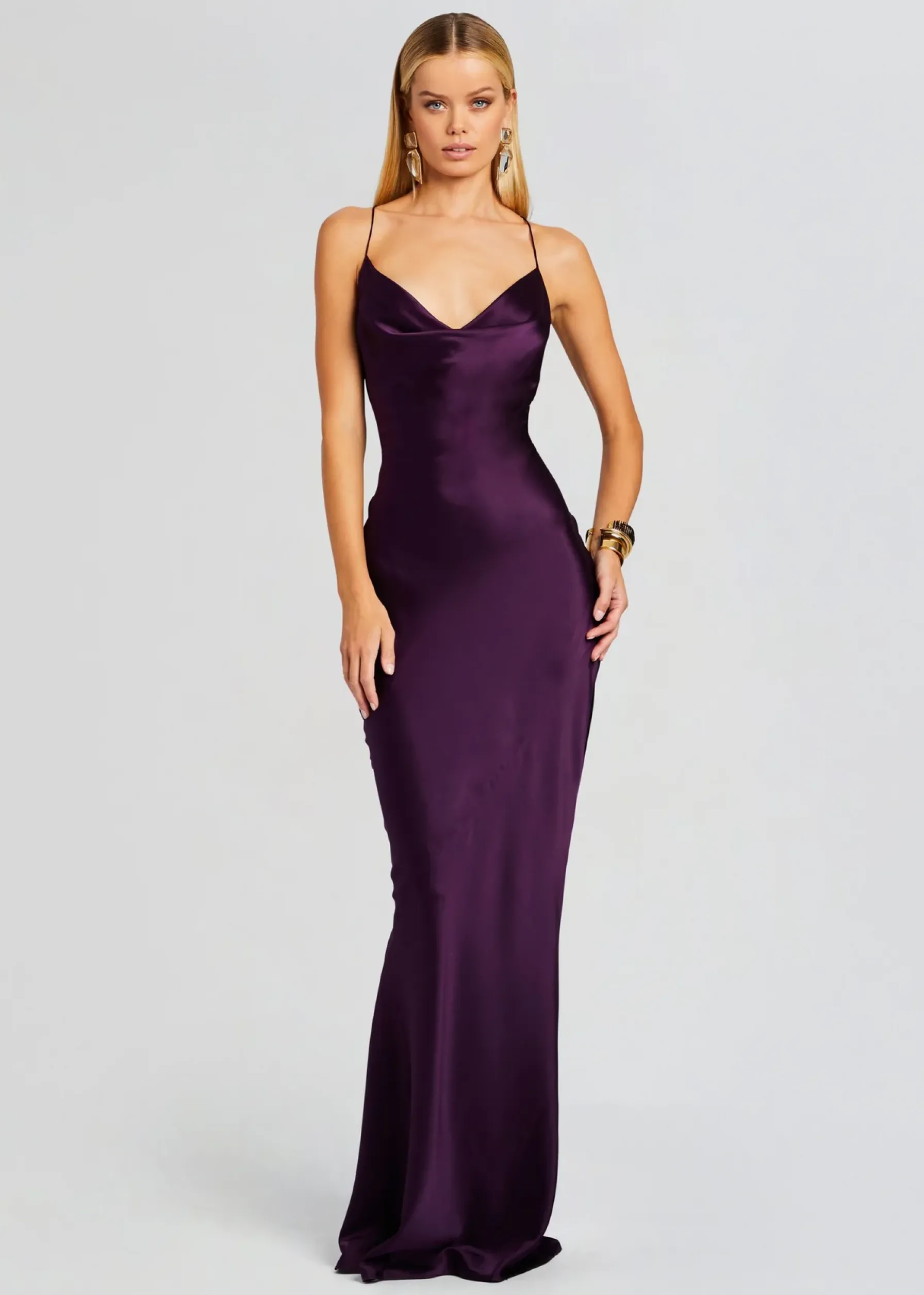 Retrofete Massimo Silk Gown Eggplant Fashion