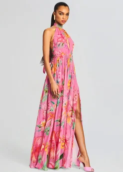 Retrofete Megan Long Dress Pink Floral Online