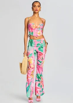 Retrofete Megan Pant Pink Floral Hot
