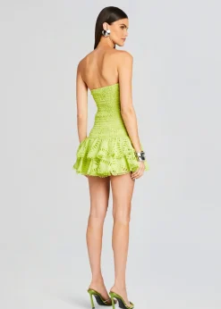 Retrofete Megan Short Dress Lime Punch New