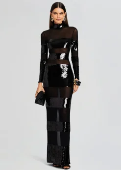 Retrofete Melina Sequin Dress Black Outlet