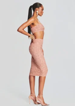 Retrofete Mera Sequin Top Dusty Peach Fashion