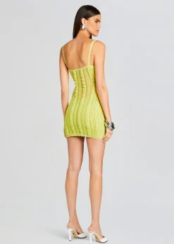 Retrofete Mercey Short Dress Lime Sham Cheap