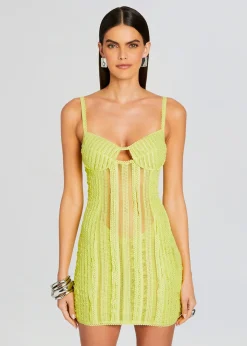 Retrofete Mercey Short Dress Lime Sham Hot