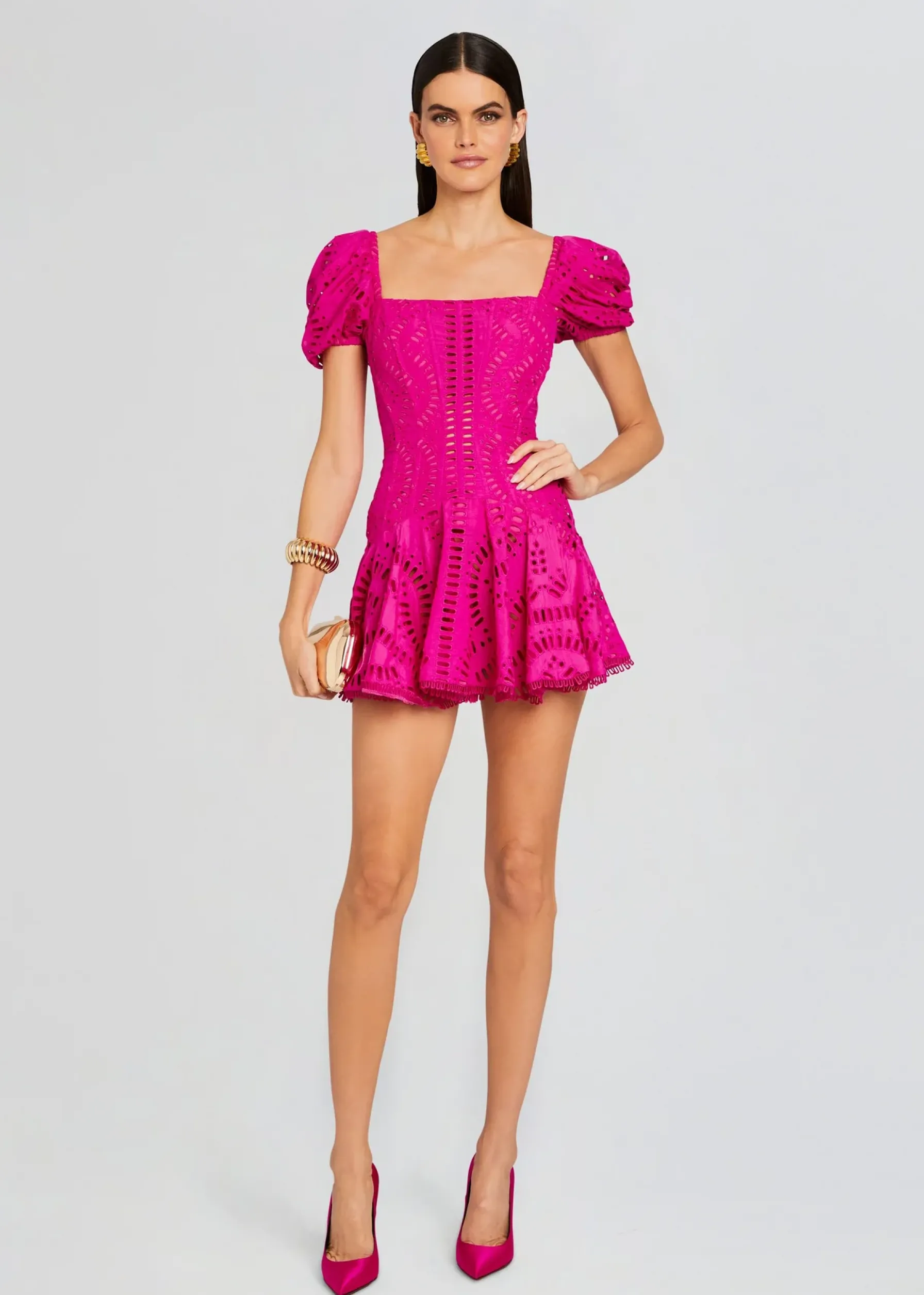 Retrofete Mexik Short Dress Hot Pink New
