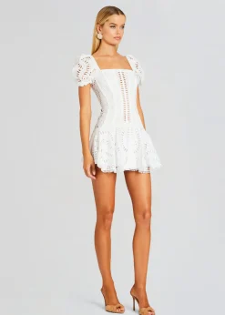 Retrofete Mexik Short Dress White Samoa Best Sale