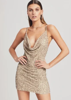 Retrofete Mich Pearl Embellished Sequin Dress Champagne Pearl Clearance