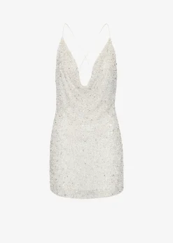 Retrofete Mich Sequin Dress Silver White Fashion