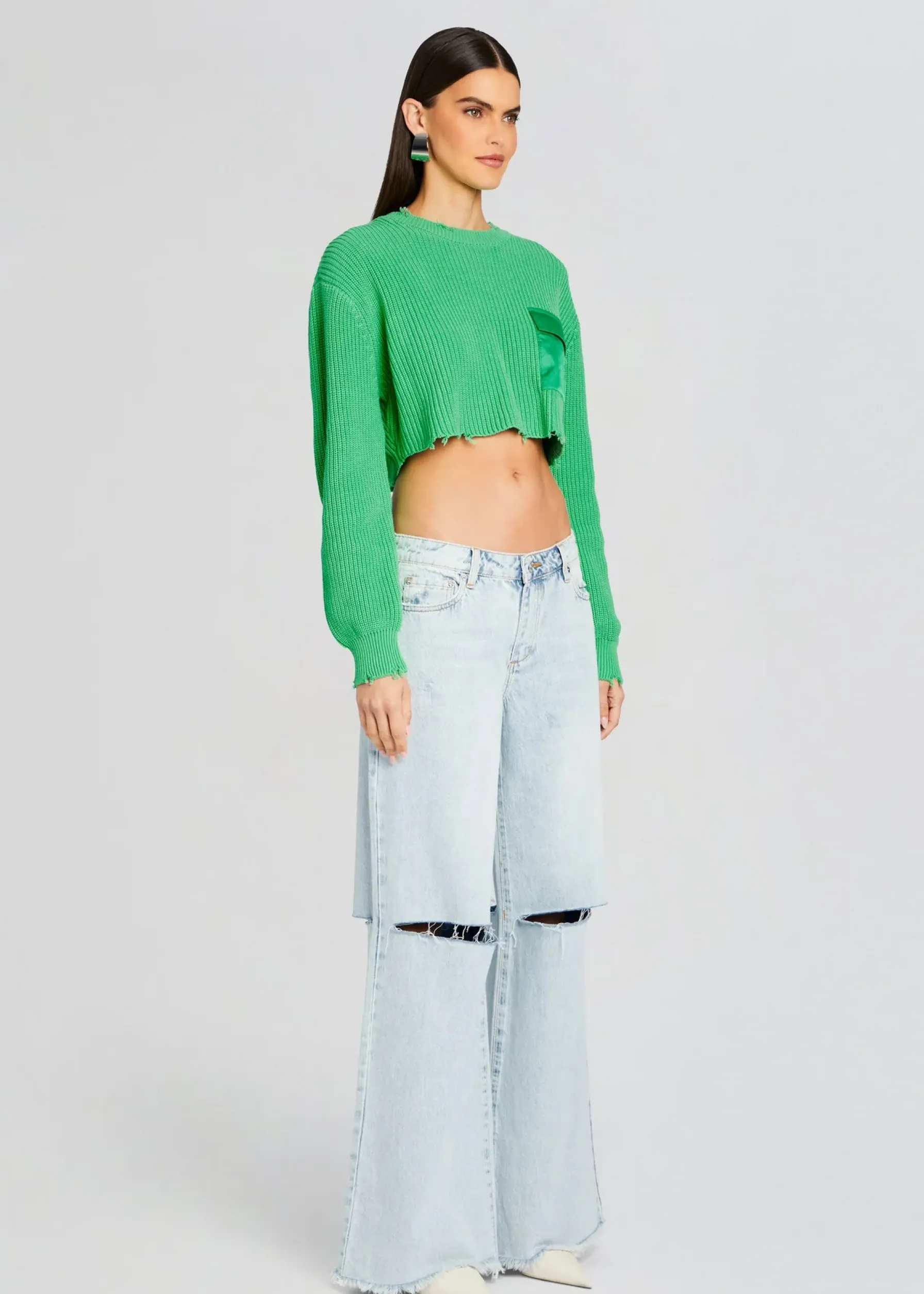 Retrofete Mid Cropped Devin Sweater Pistachio Flash Sale