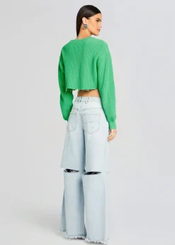 Retrofete Mid Cropped Devin Sweater Pistachio Flash Sale