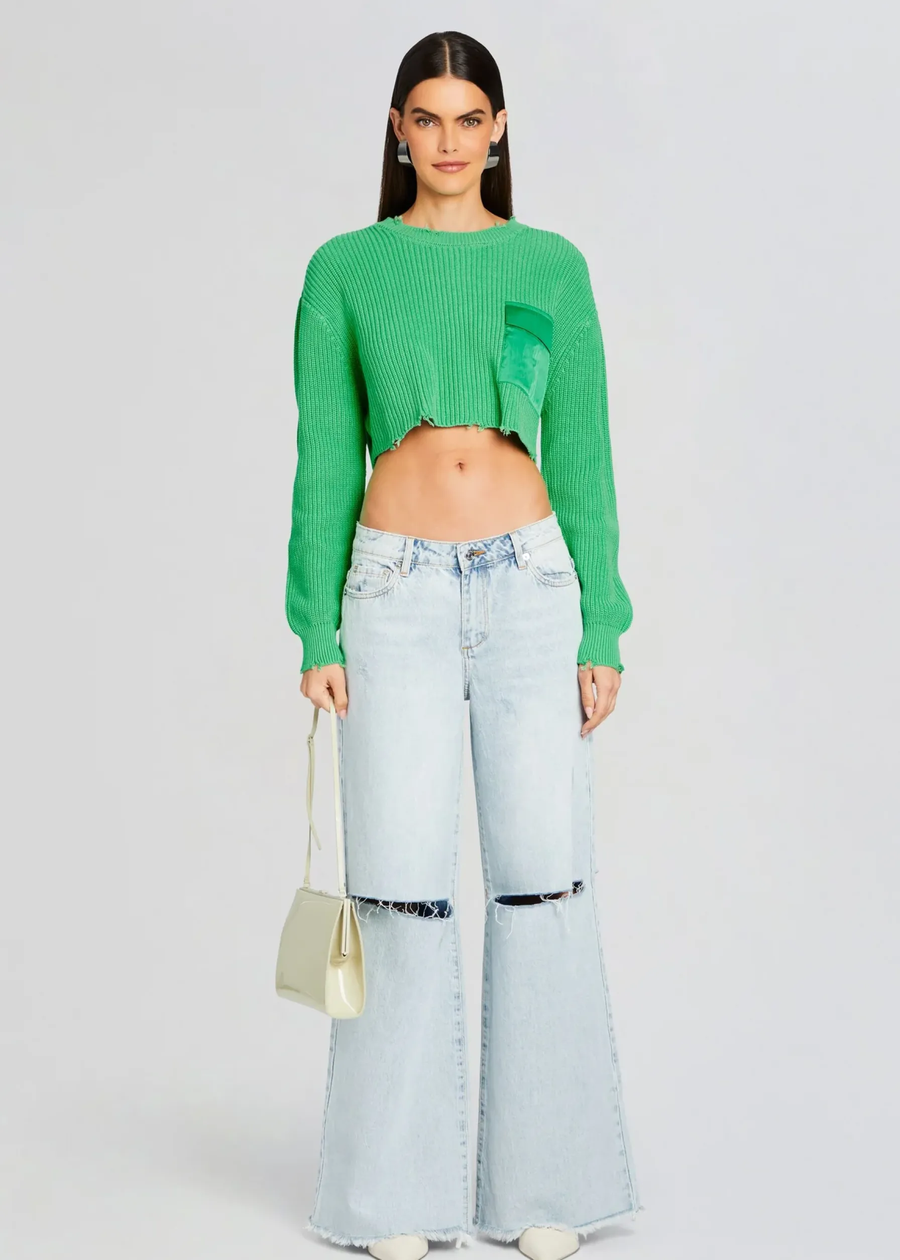 Retrofete Mid Cropped Devin Sweater Pistachio Flash Sale