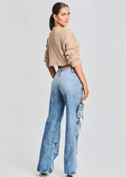Retrofete Mid Cropped Devin Sweater Tan Hot