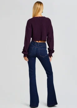 Retrofete Mid Cropped Devin Sweater Eggplant Shop
