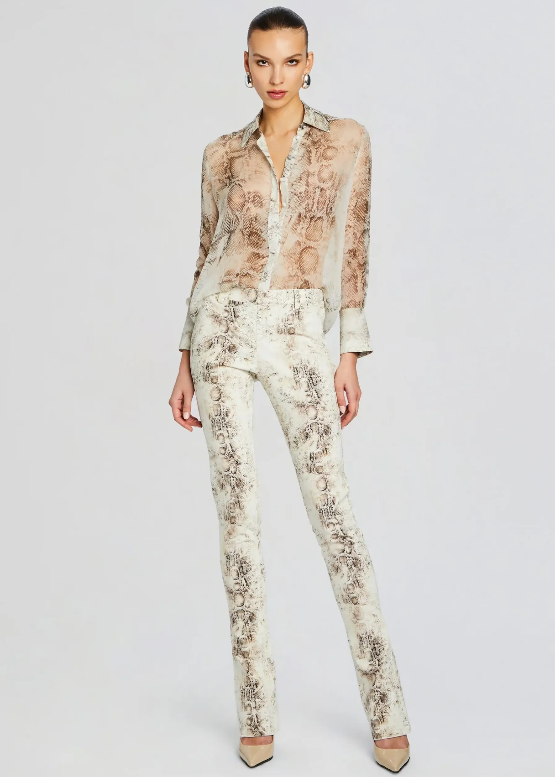 Retrofete Milena Silk Blouse Vintage Snake Clearance