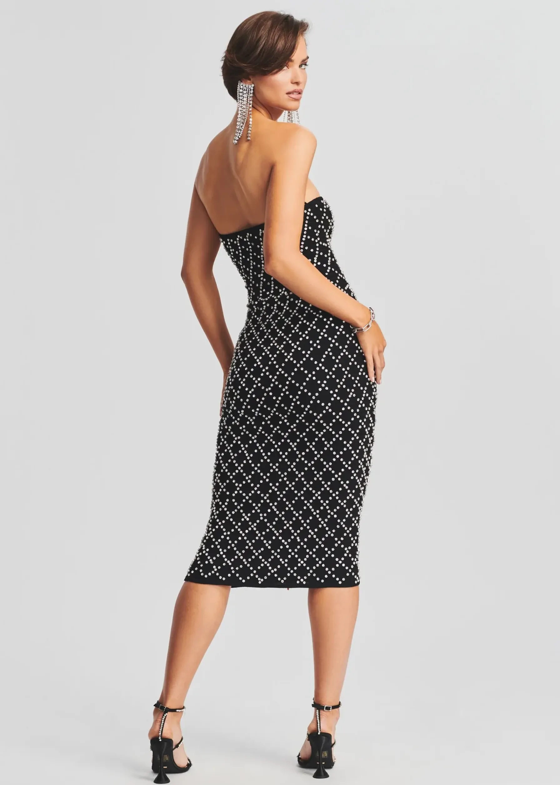 Retrofete Minetta Embellished Chiffon Dress Black Fashion