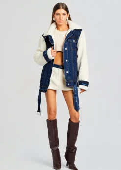Retrofete Mink Teddy Denim Jacket Deep Sea New