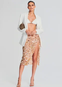 Retrofete Mirage Embellished Skirt Gold Seashell Discount