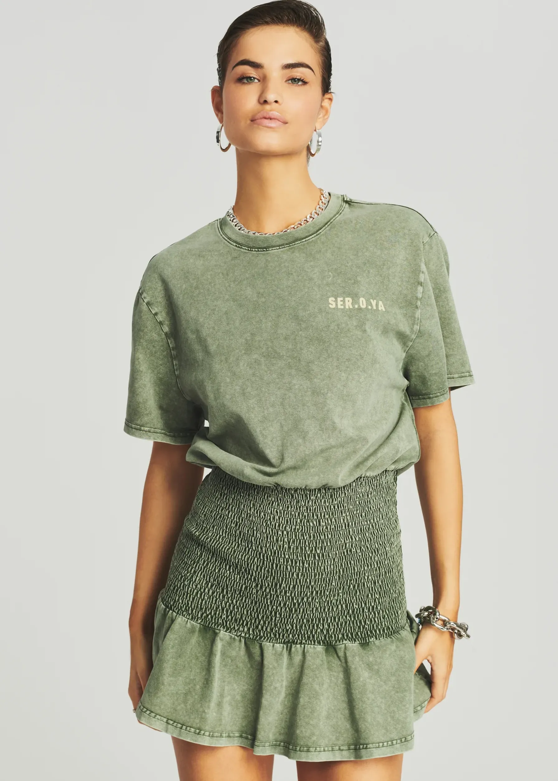 Retrofete Miranda T-Shirt Dress Vintage Green Outlet