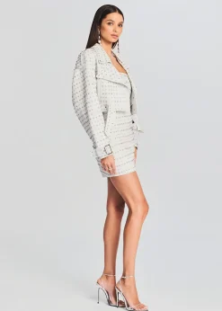 Retrofete Mora Embellished Leather Jacket Optic White Cheap