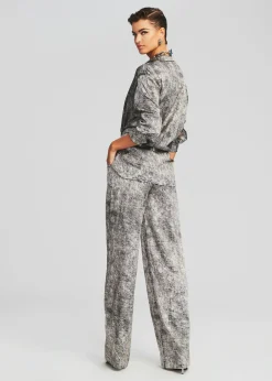 Retrofete Murry Silk Shirt Black Acid Denim Sale