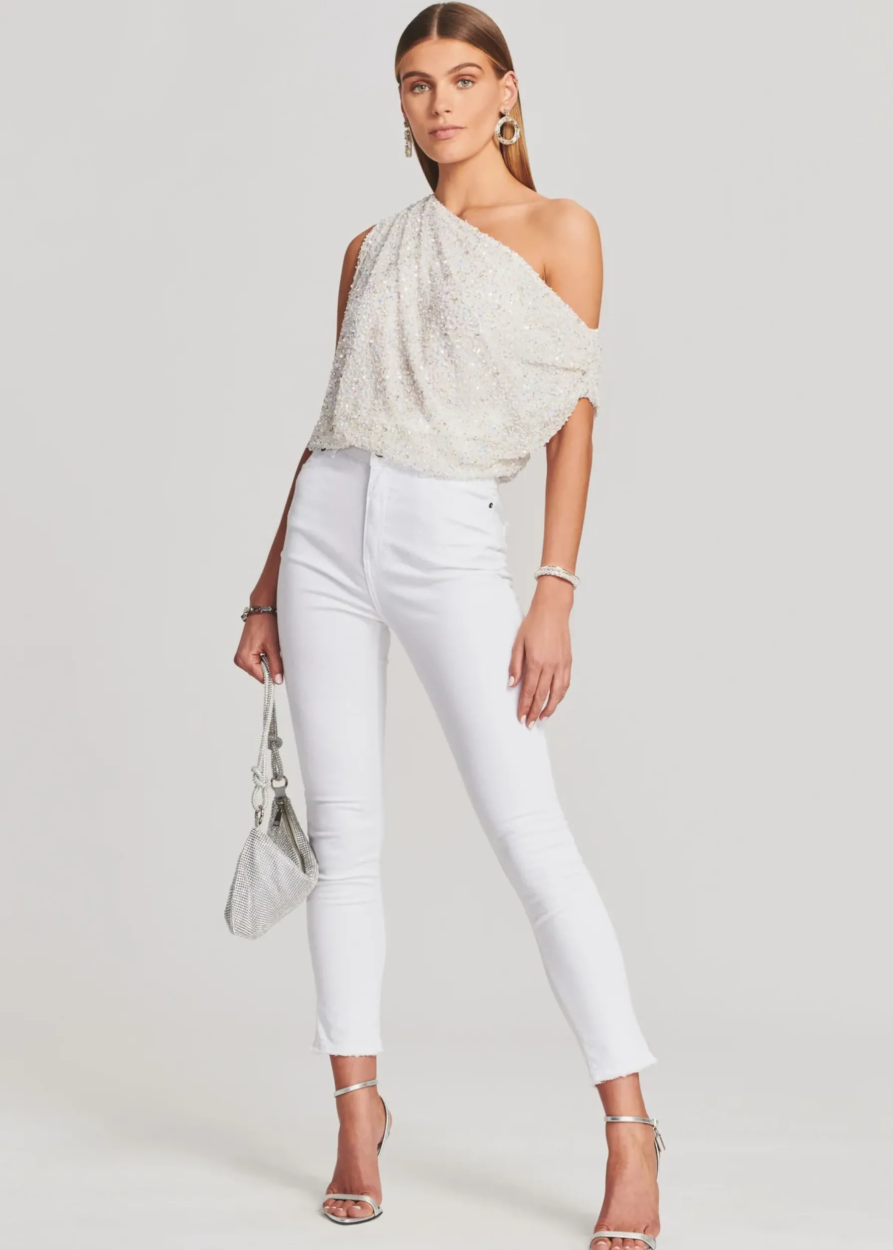 Retrofete Myles Sequin Top Iridescent White Online
