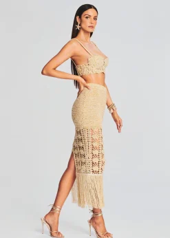 Retrofete Naida Crochet Skirt Gold Online