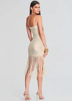 Retrofete Nalu Sequin Crochet Dress Iridescent Ivory Best Sale
