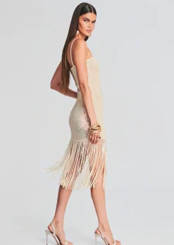 Retrofete Nalu Sequin Crochet Dress Iridescent Ivory Cheap
