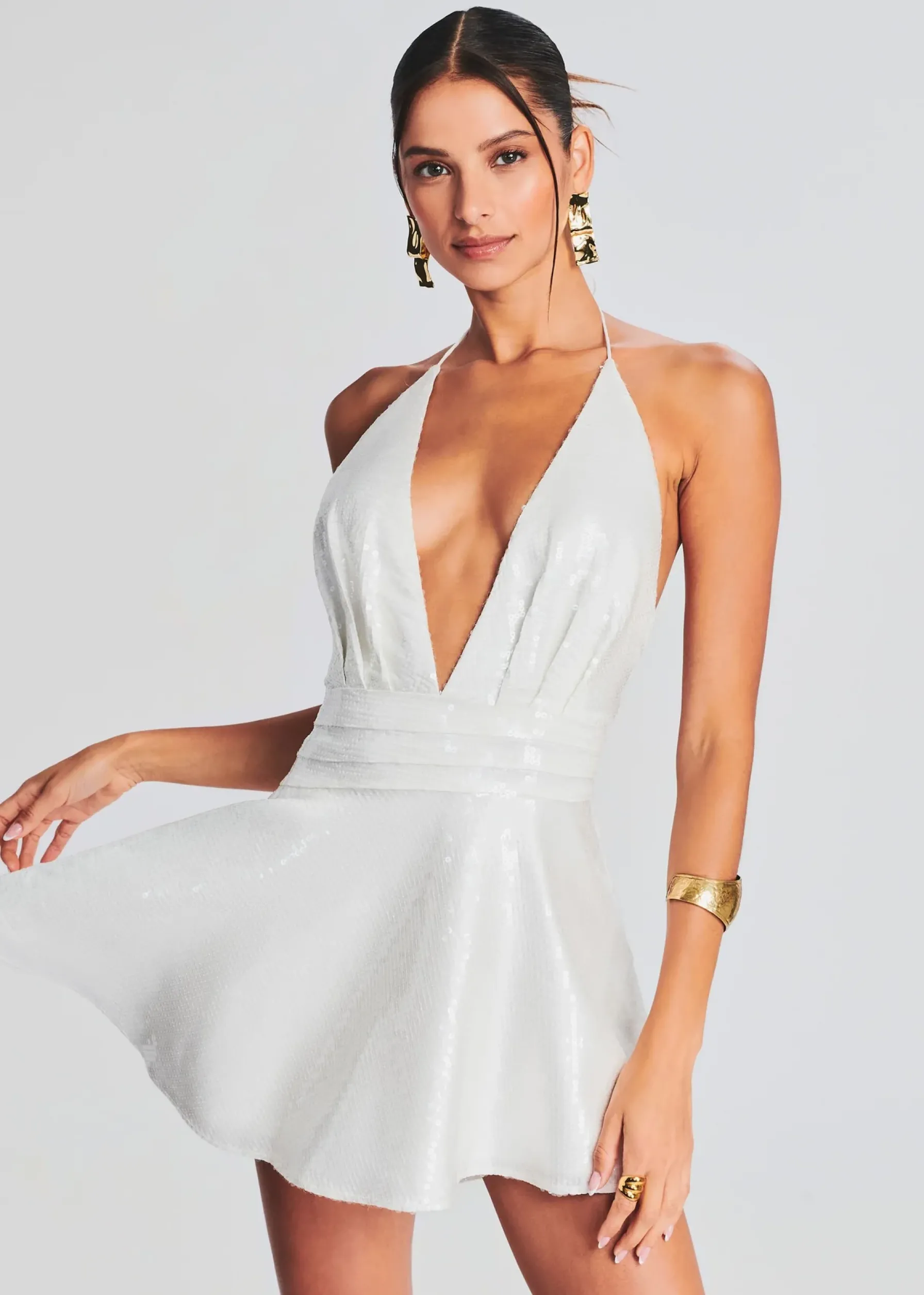Retrofete Natasha Sequin Dress White/Sequin Shop