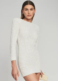Retrofete Nikki Sequin Dress White Store