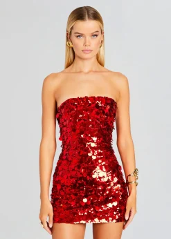 Retrofete Nolia Sequin Embellished Dress Fiery Red Online