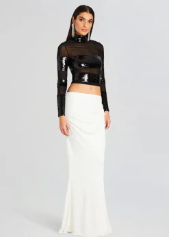 Retrofete Nyx Sequin Top Black New