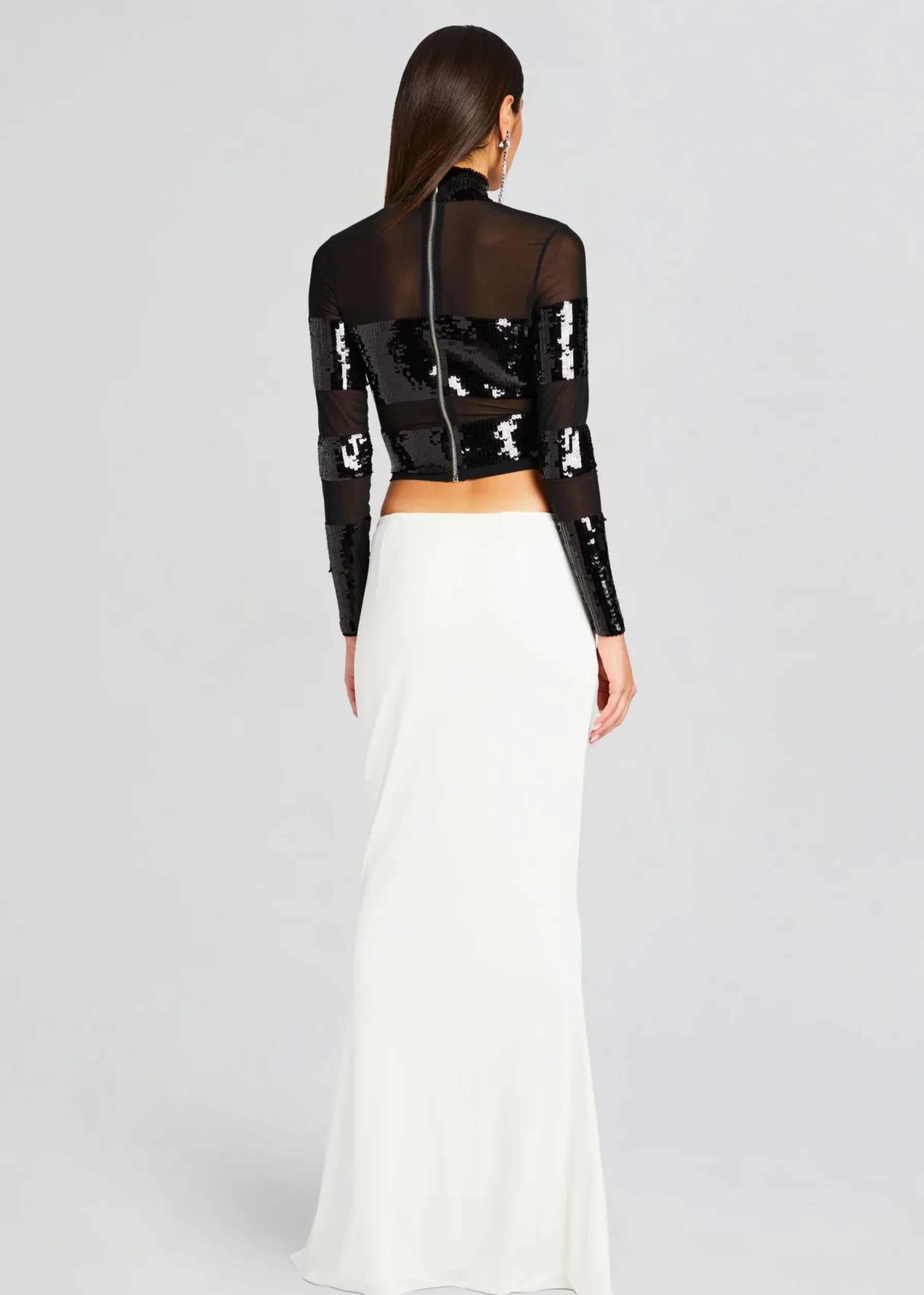 Retrofete Nyx Sequin Top Black New