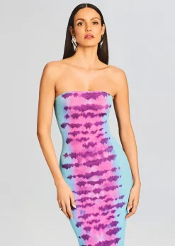 Retrofete Opal Long Dress Turquoise and Pink New