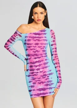 Retrofete Opal Short Dress Turquoise and Pink Cheap