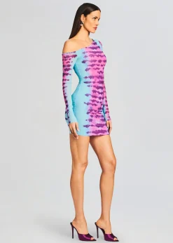 Retrofete Opal Short Dress Turquoise and Pink Online